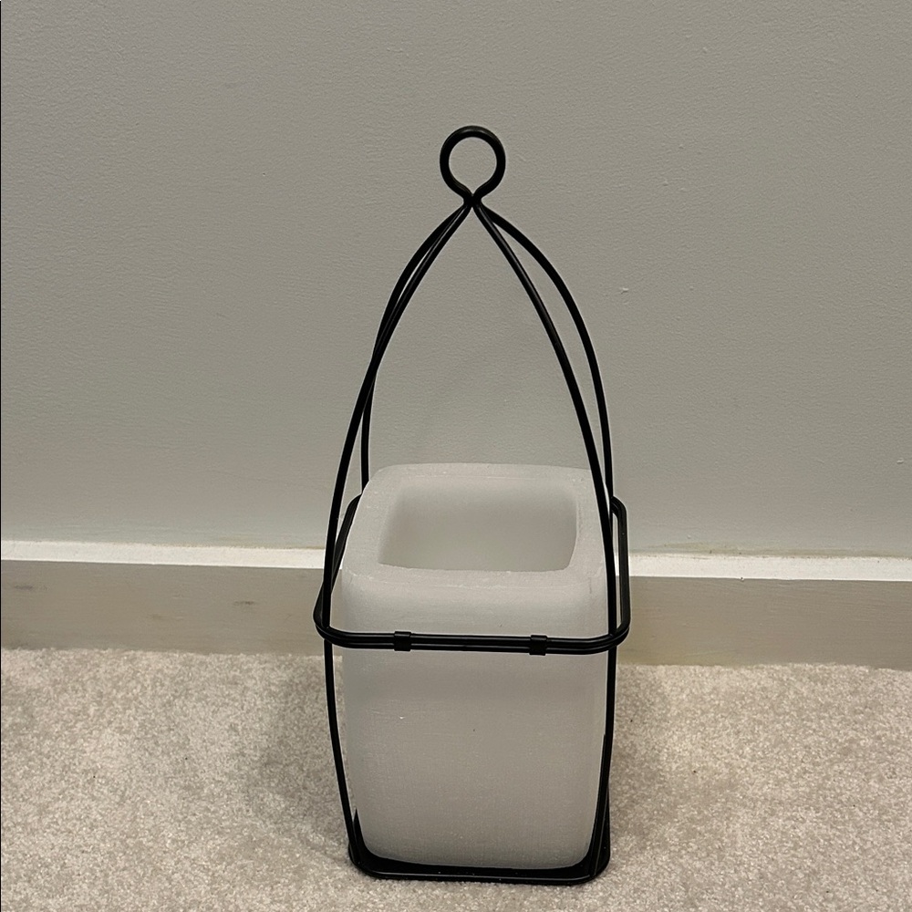 New in Box PartyLite Black and White Lantern